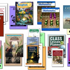 Collection of books and supplies included in Christian Liberty Homeschools' 3rd grade homeschool program.