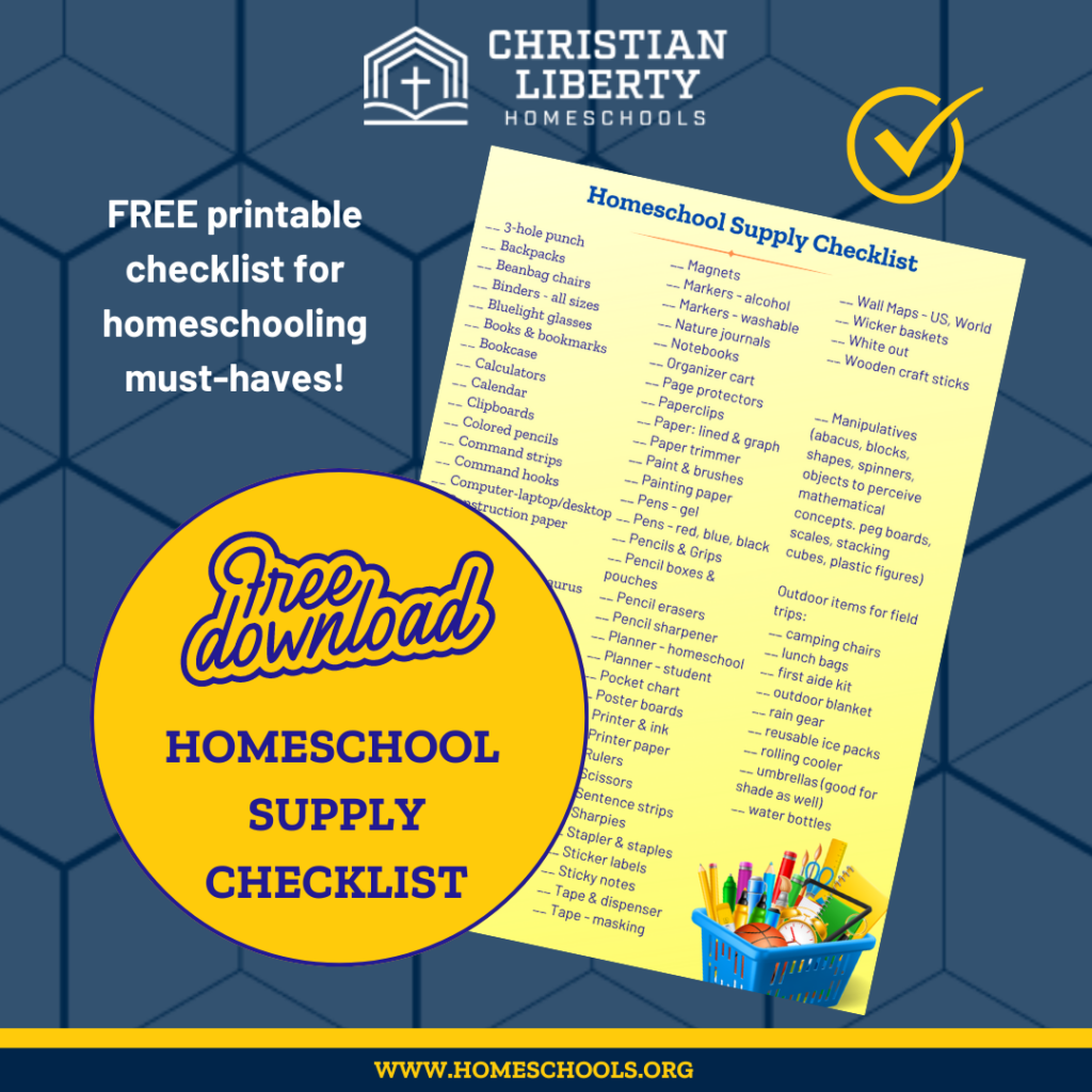Free Homeschool Supply Checklist